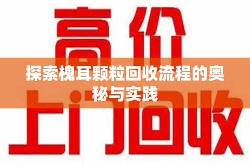 呼和浩特探索槐耳颗粒回收流程的奥秘与实践